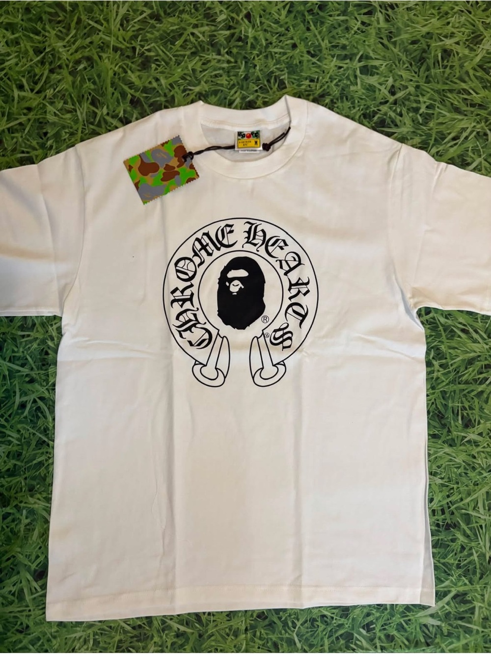 Chrome Hearts x bape White Graphic Logo Tee